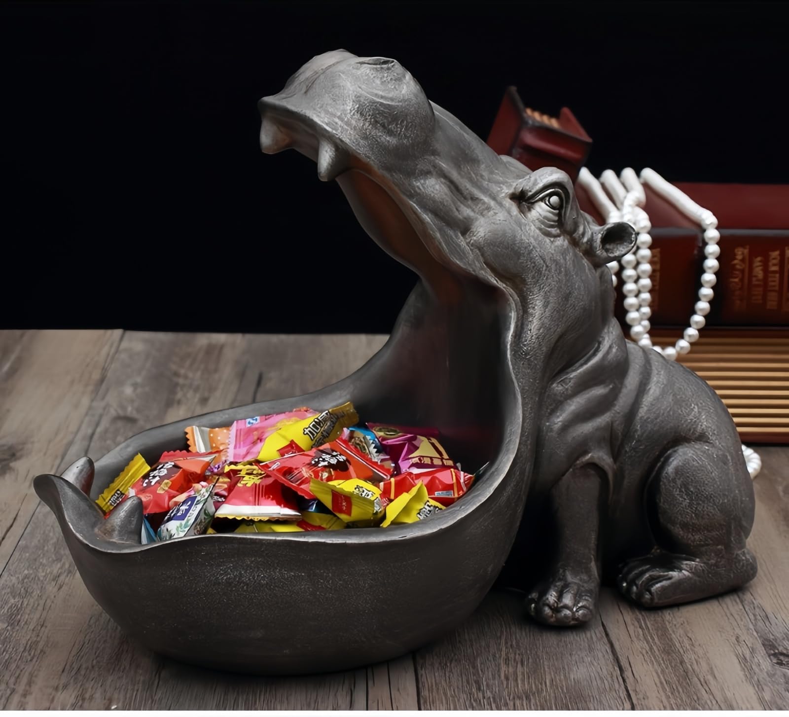 Amazon.co.jp: カバの像、カバの置物 ホーム彫刻 樹脂付き カバの